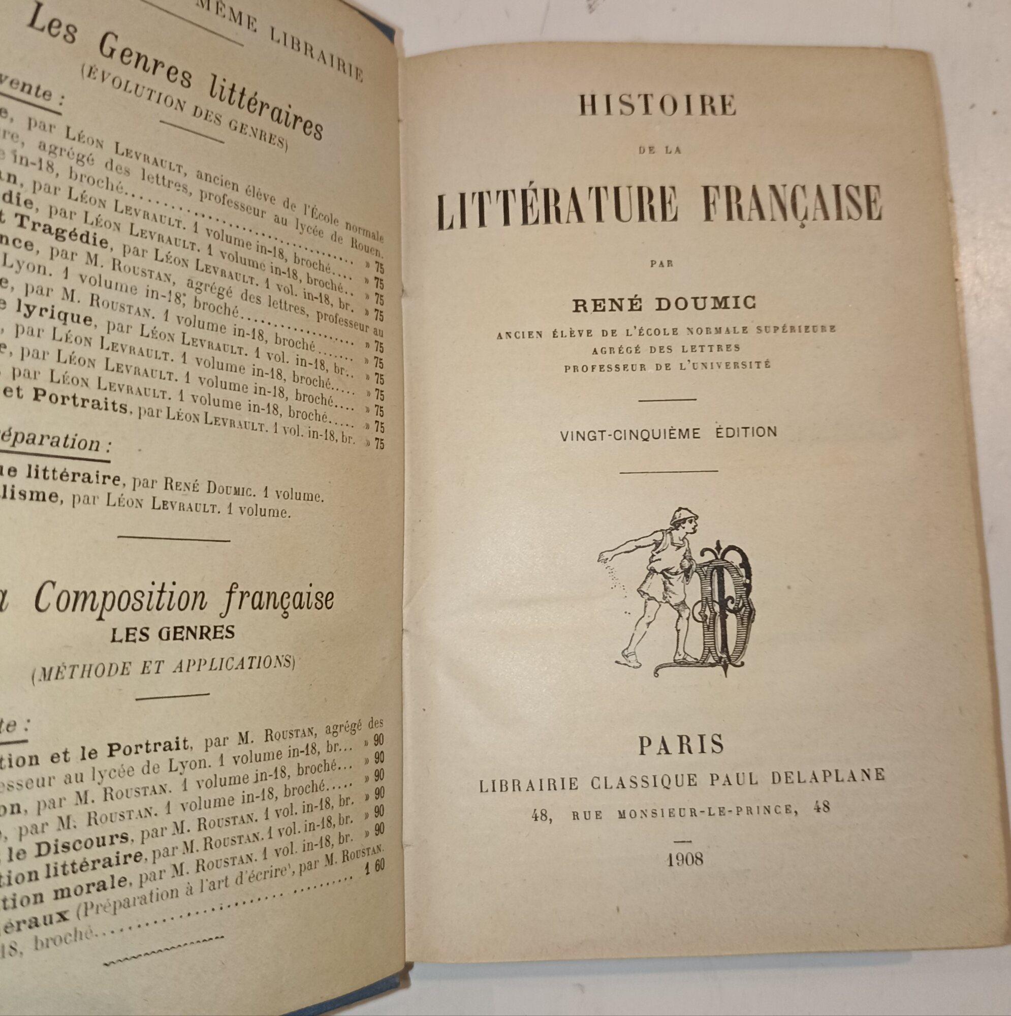 Histoire de la litterature francaise