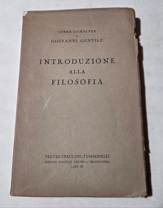 Introduzione alla filosofia - Giovanni Gentile - copertina