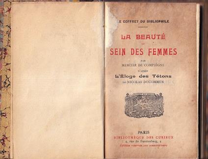 La beauté des seins des femmes, d'après 'L'éloge des Tétons' de Nicolas Ducommun - copertina