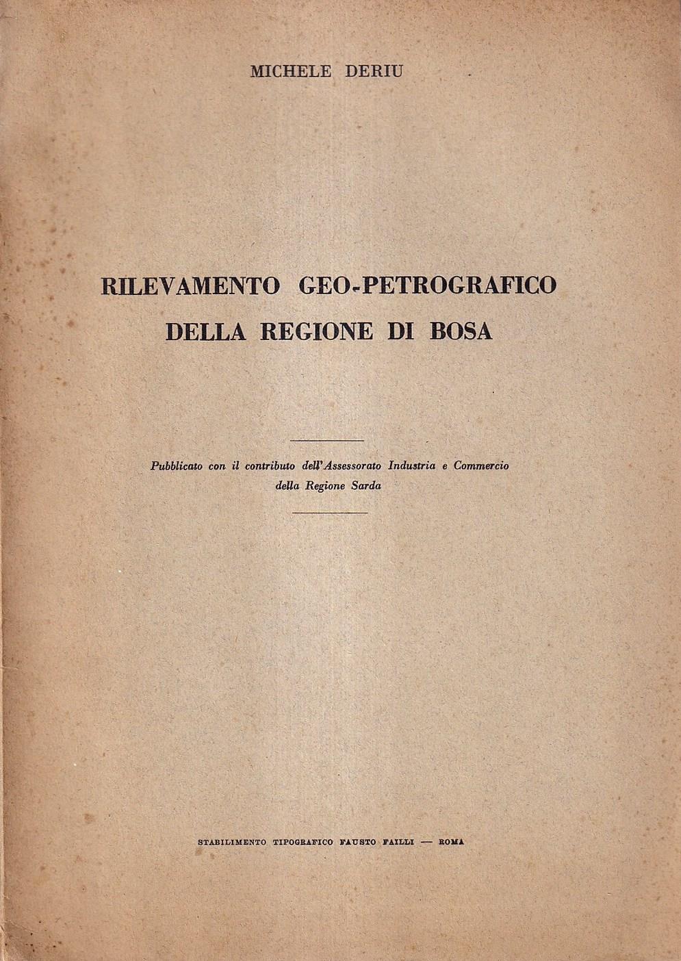 Rilevamento geo-petrografico della regione di Bosa