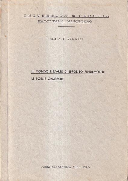 Il mondo e l'arte di Ippolito Pindemonte: le poesie campestri - copertina