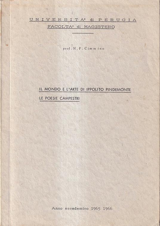 Il mondo e l'arte di Ippolito Pindemonte: le poesie campestri - copertina
