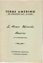 L' Acqua Minerale Amerino e La Sua Documentazione Medica