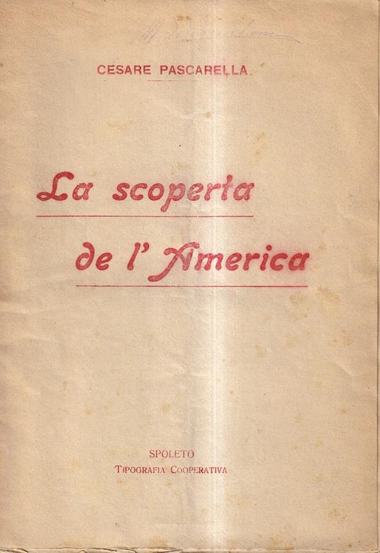 La scoperta de l'America - Cesare Pascarella - copertina