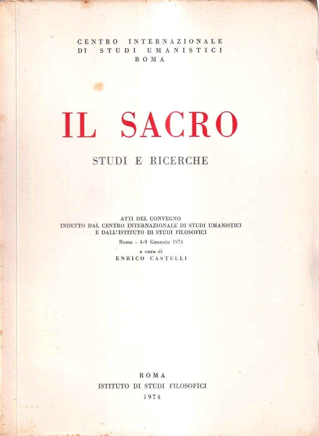 Il sacro. Studi e ricerche