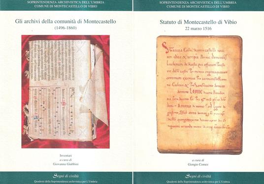 Gli archivi della comunità di Montecastello - Statuto di Montecastello di Vibio - copertina