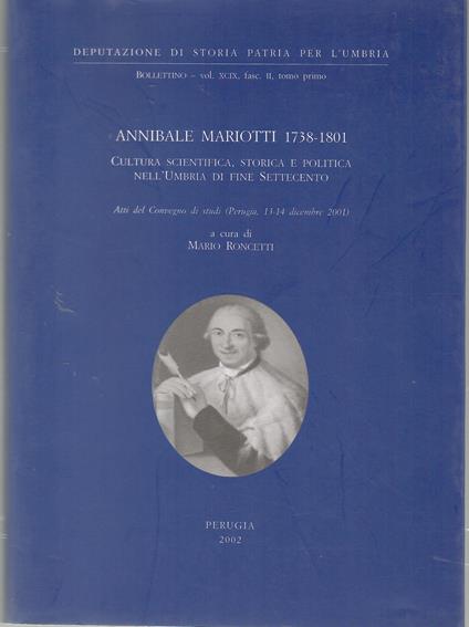 Cultura scientifica, Storica e Politica nell'Umbria Di Fine Settecento - copertina