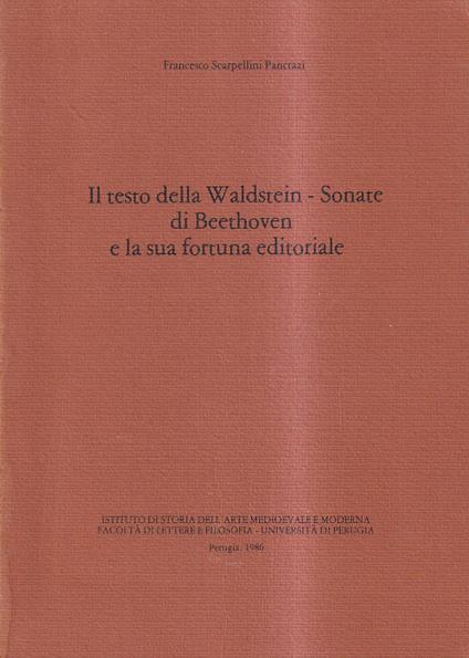 Il testo della Waldstein-Sonate di Beethoven e la sua fortuna editoriale - copertina