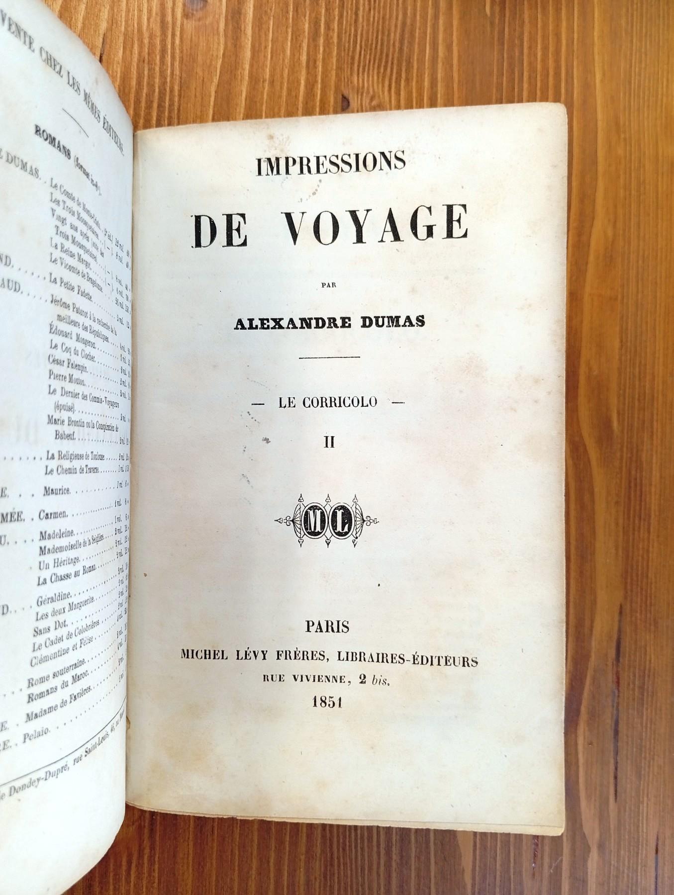 Impressions de Voyage. Le Corricolo - Tomes I et II