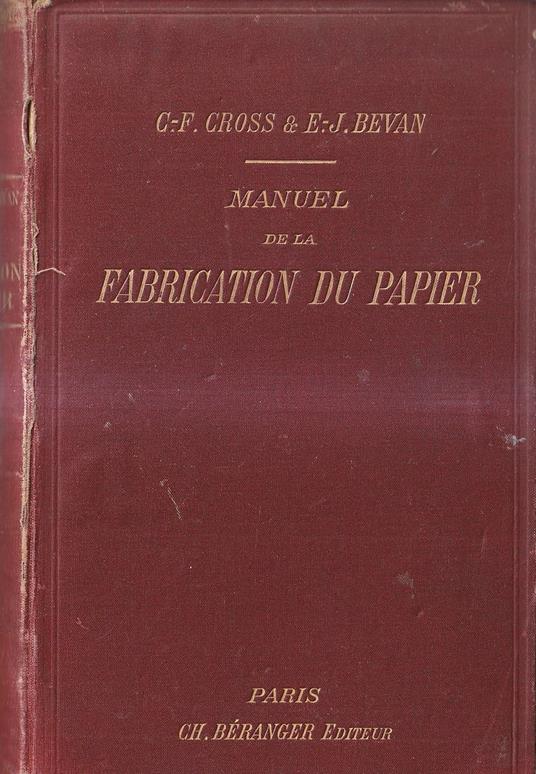 Manuel de la fabrication du papier - copertina