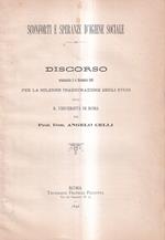 Sconforti e speranze d'igiene sociale. Discorso pronunziato il 4 novembre 1895, per la solenne inaugurazione degli studi nella R. Università di Roma