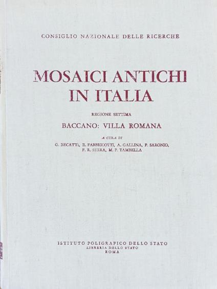 Mosaici Antichi in Italia Regione Settima Baccano Villa Romana - copertina