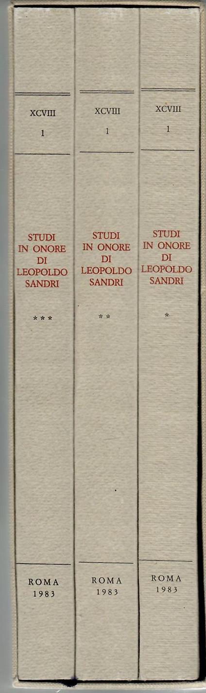 Studi in Onore Di Leopoldo Sandri - copertina