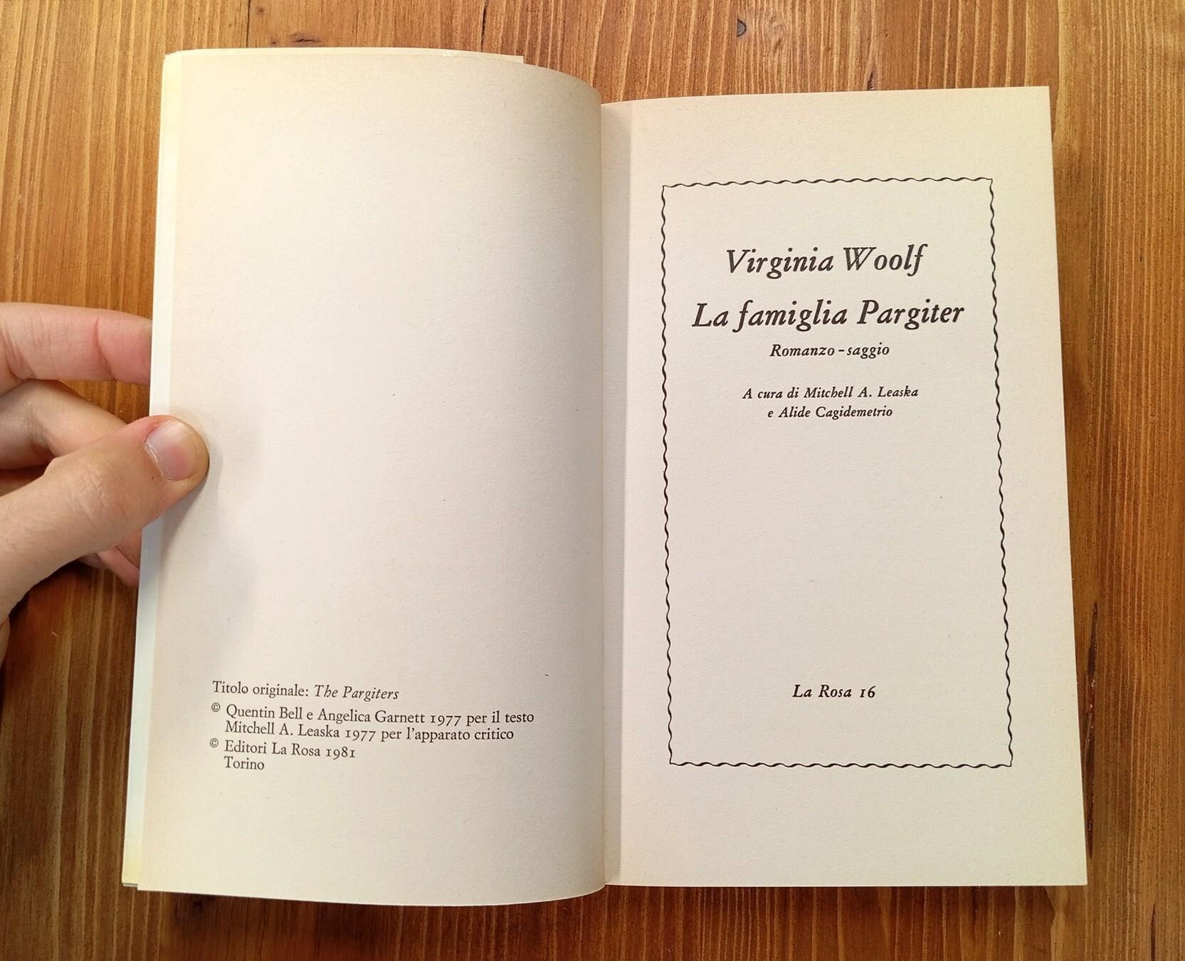 La Famiglia Pargiter. Romanzo-Saggio