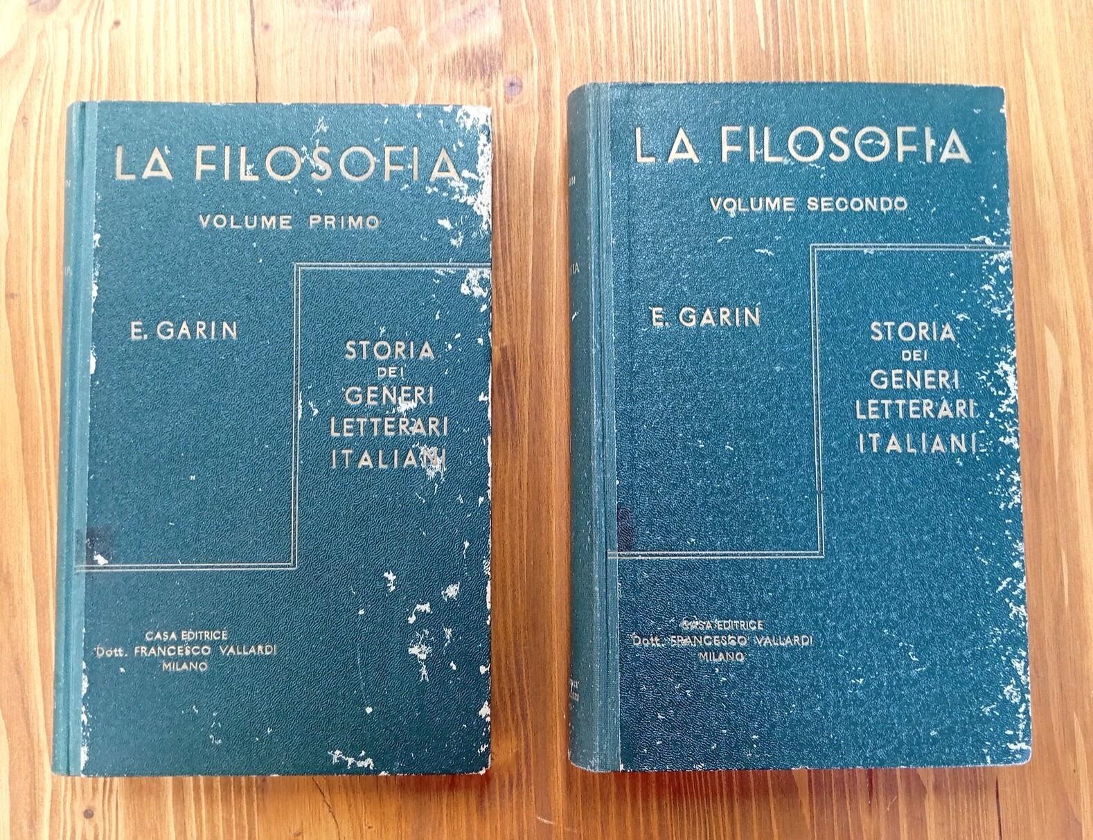 Storia dei Generi Letterari Italiani: La Filosofia. Vol. I e II (opera completa)