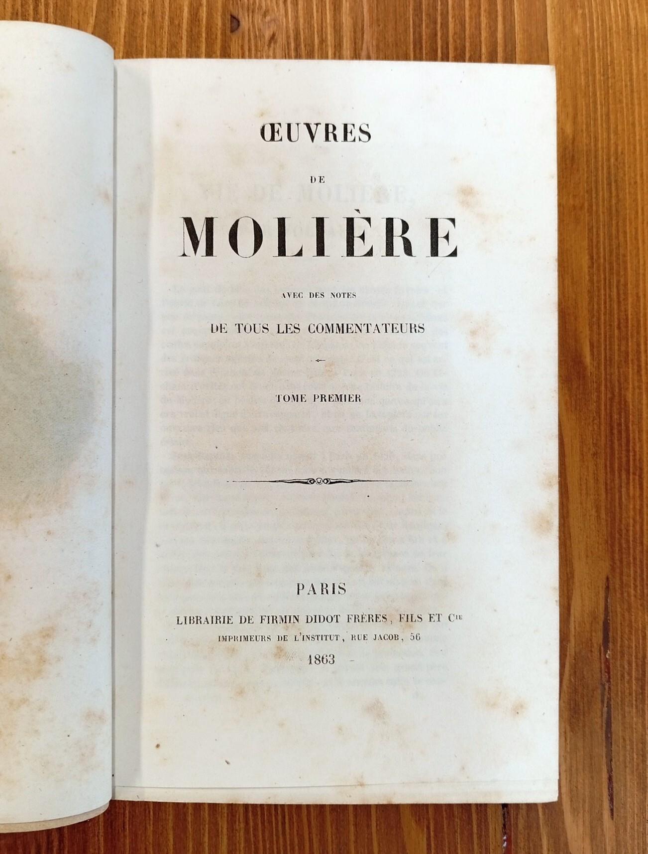 Oeuvres de Molière - avec des notes de tous les commentateurs. Tomes I et II