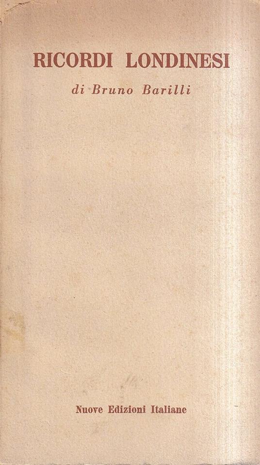 Ricordi londinesi - Bruno Barilli - copertina