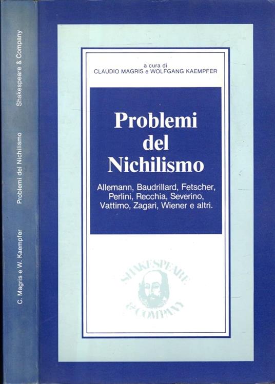 Problemi del Nichilismo - Claudio Magris - copertina