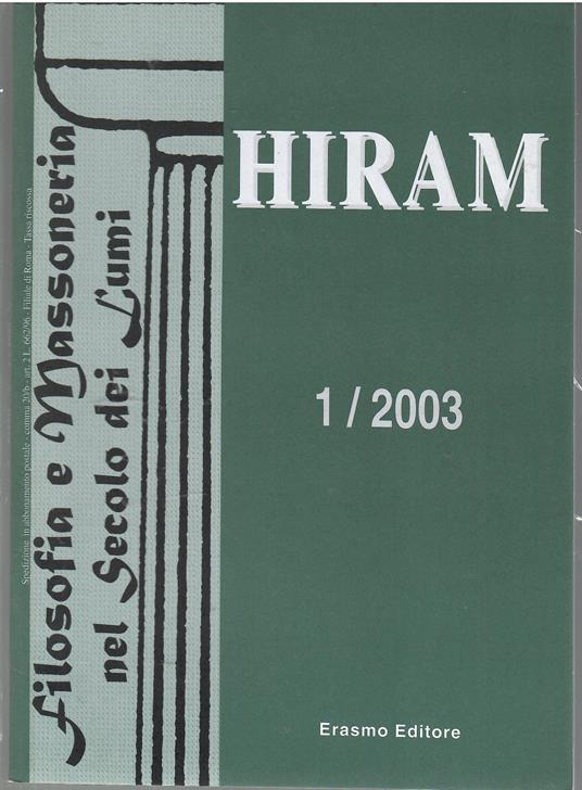 Hiram Rivista del Grande Oriente d'Italia 1/2003 - copertina