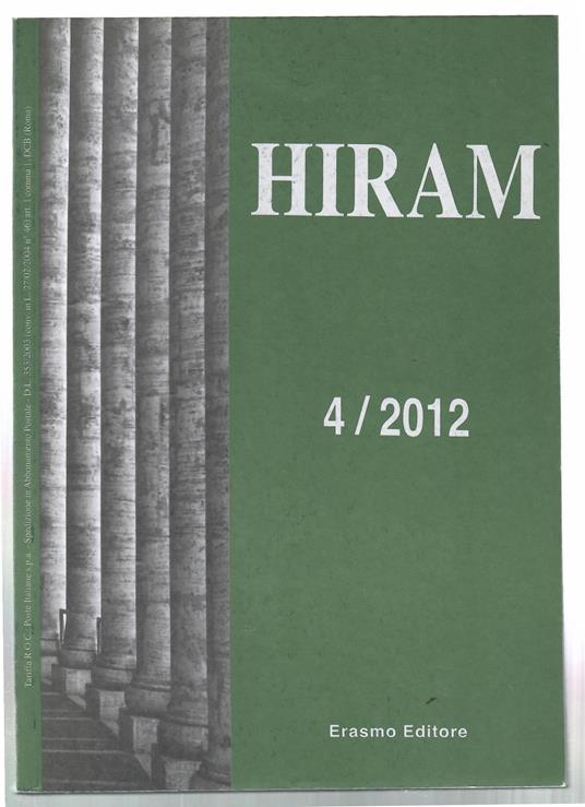 Hiram Rivista del Grande Oriente d'Italia 4/2012 - copertina