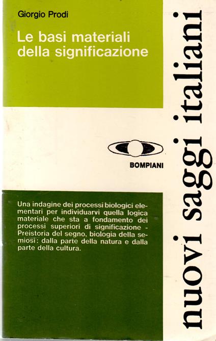 Le basi materiali della significazione - Giorgio Prodi - copertina