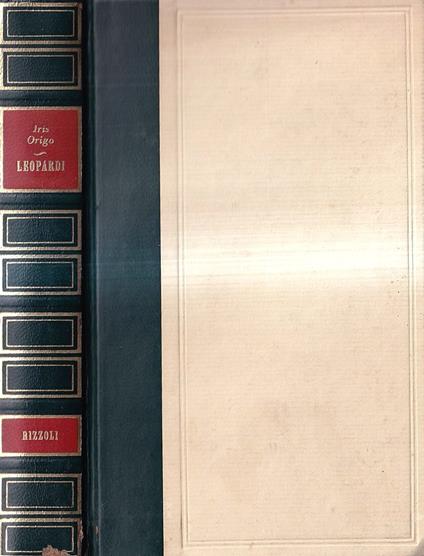 Leopardi - Iris Origo - copertina