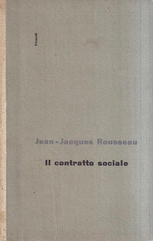 Il contratto sociale - Jean-Jacques Rousseau - copertina