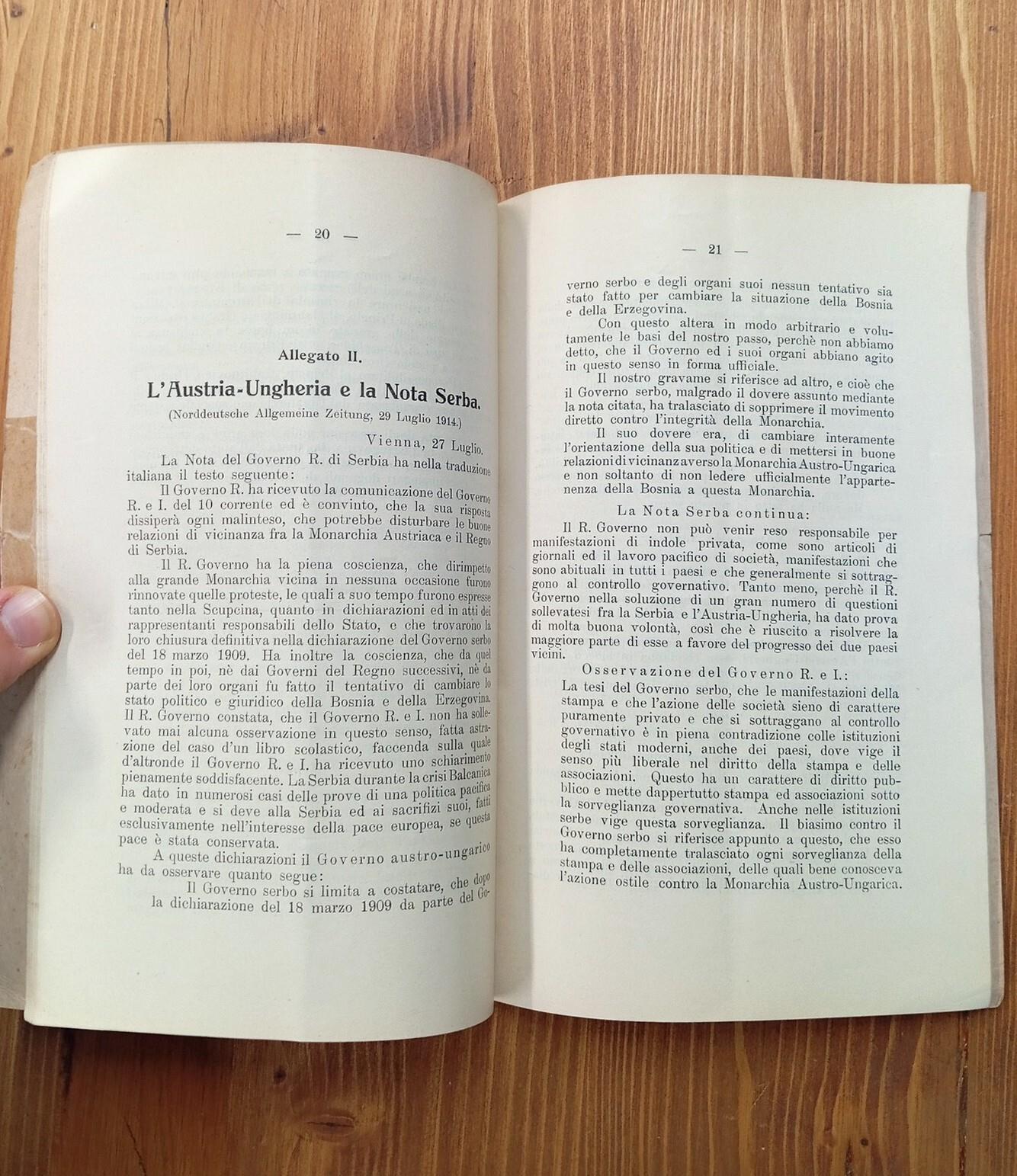 Documenti Ufficiali sulle Cause della Guerra del 1914. Traduzione Del Libro Bianco Tedesco (con un Appendice)