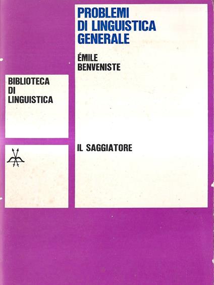 Problemi di linguistica generale - Émile Benveniste - copertina