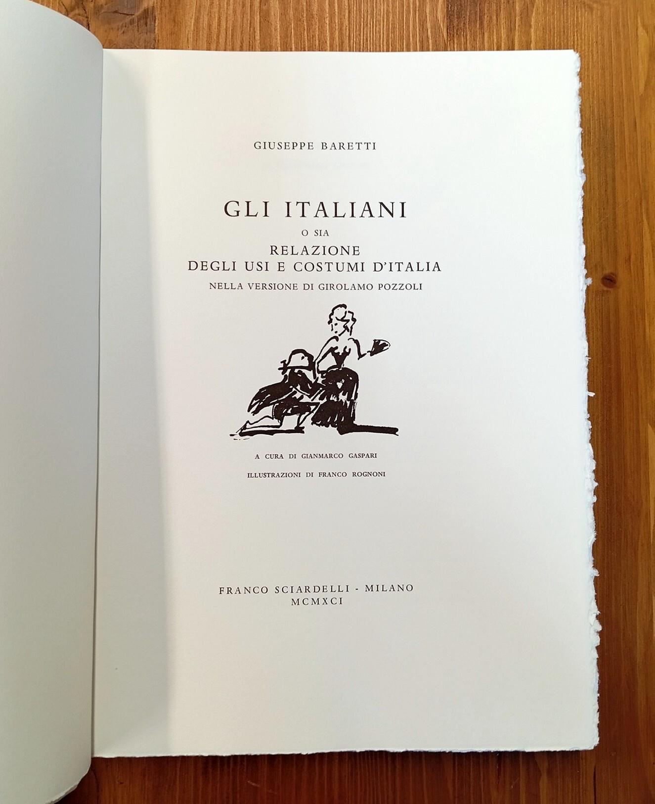 Gli italiani o sia Relazione degli usi e costumi d'Italia nella versione di Girolamo Pozzoli