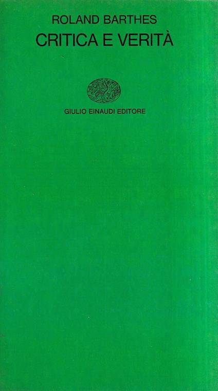 Critica e verità - Roland Barthes - copertina