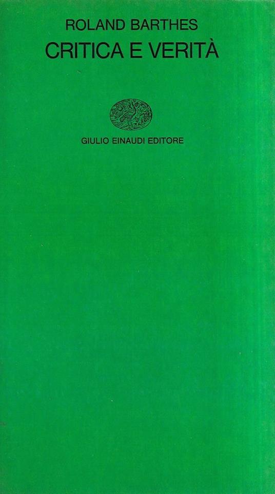 Critica e verità - Roland Barthes - copertina