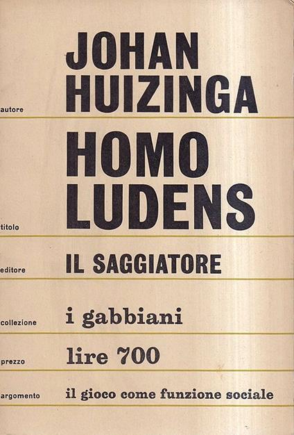 Homo Ludens - Johan Huizinga - copertina