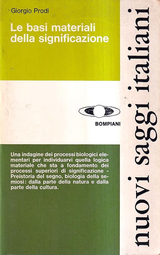Le basi materiali della significazione - Giorgio Prodi - copertina