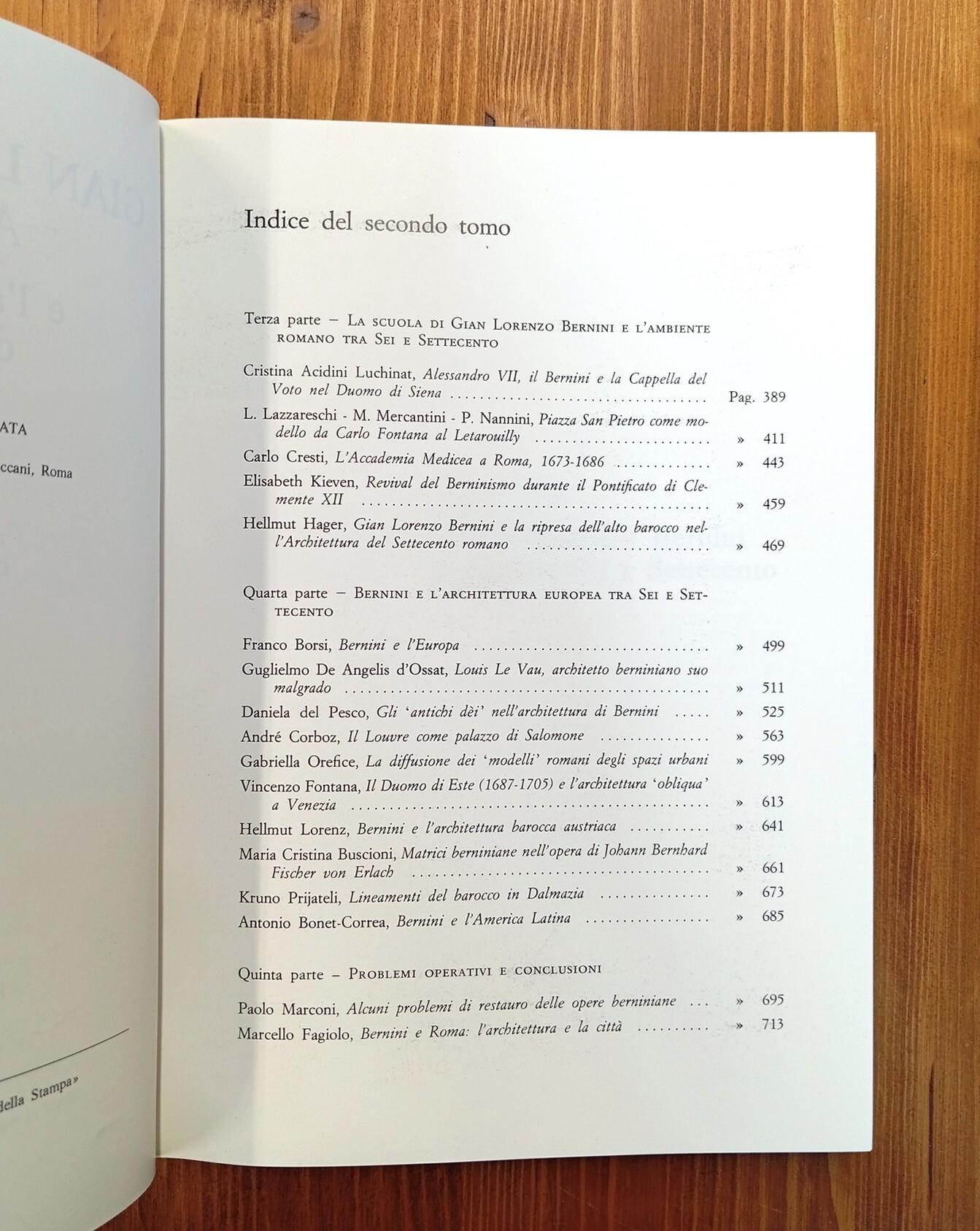 Gian Lorenzo Bernini architetto e l'architettura europea del Sei-Settecento