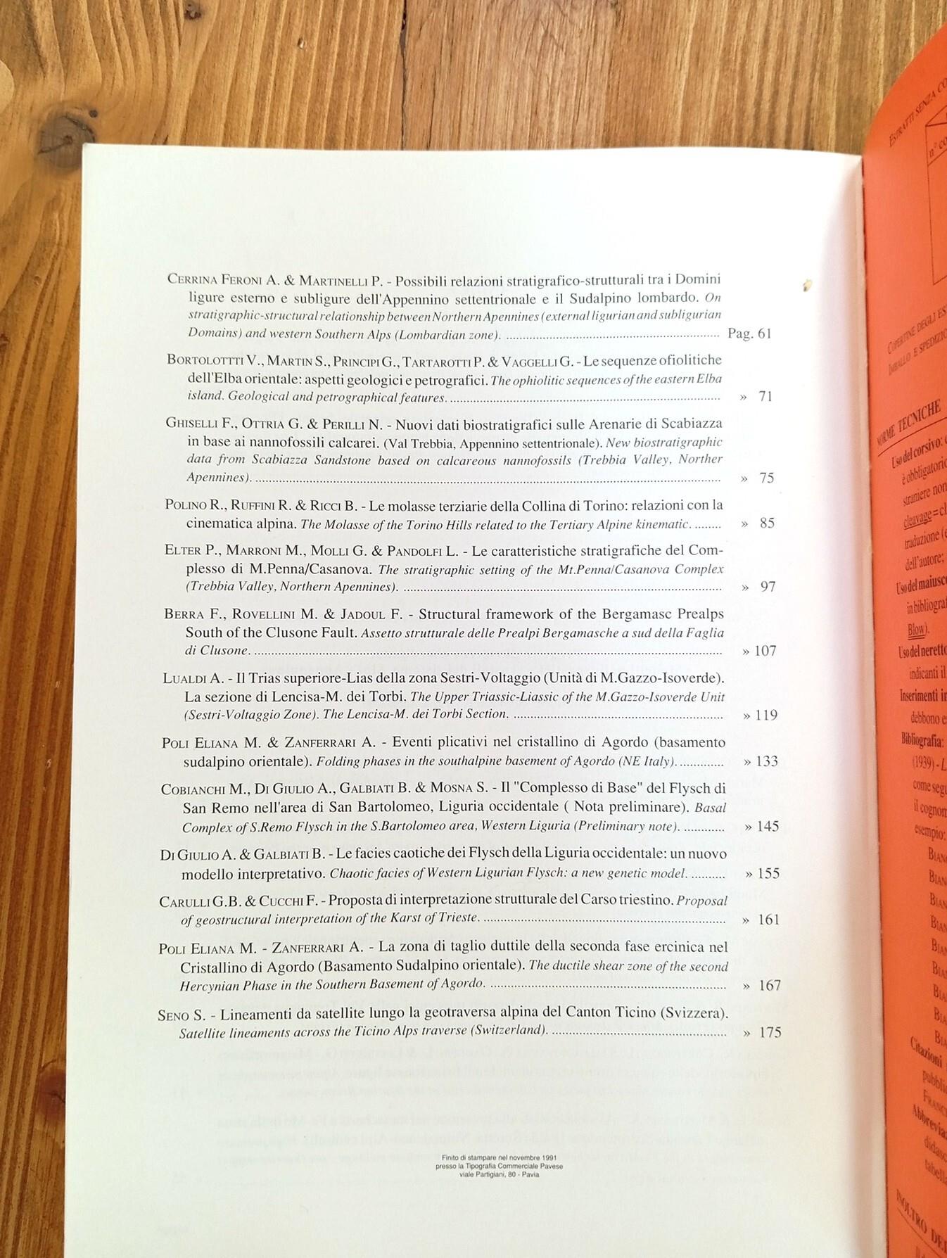 Atti ticinensi di scienze della terra. Vol. XXXIV [34] (già Atti dell'Istituto Geologico dell'Università di Pavia)