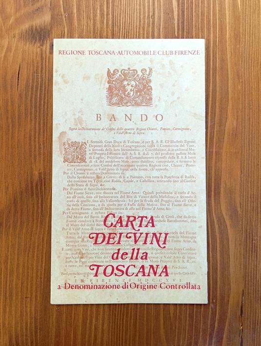 Carta dei vini della Toscana a Denominazione di Origine Controllata - Enrico Bosi - copertina