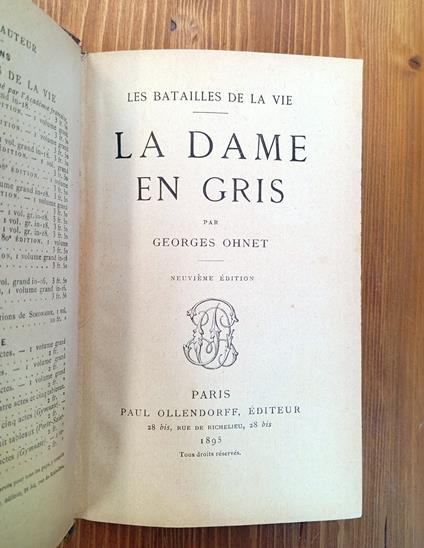 La dame en gris (Les batailles de la vie) - Georges Ohnet - copertina