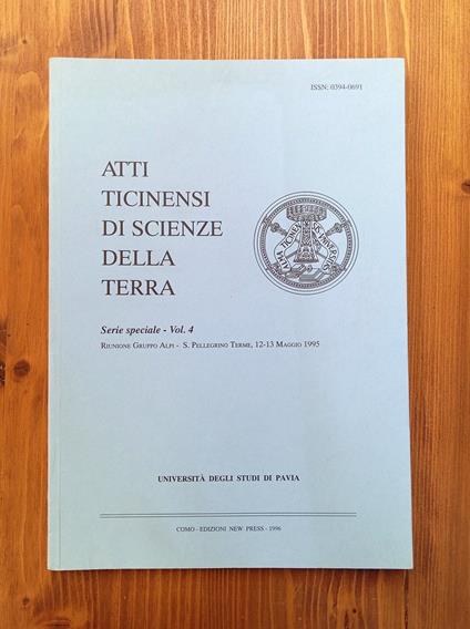 Atti ticinensi di scienze della terra. Serie speciale - Vol. 4 - copertina