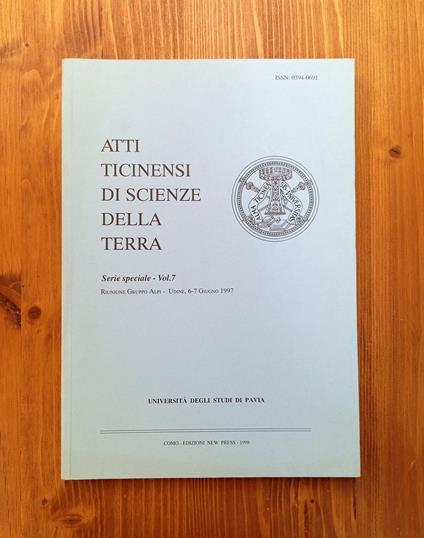 Atti ticinensi di scienze della terra. Serie speciale - Vol. 7 - copertina