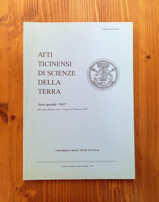 Atti ticinensi di scienze della terra. Serie speciale - Vol. 7 - copertina