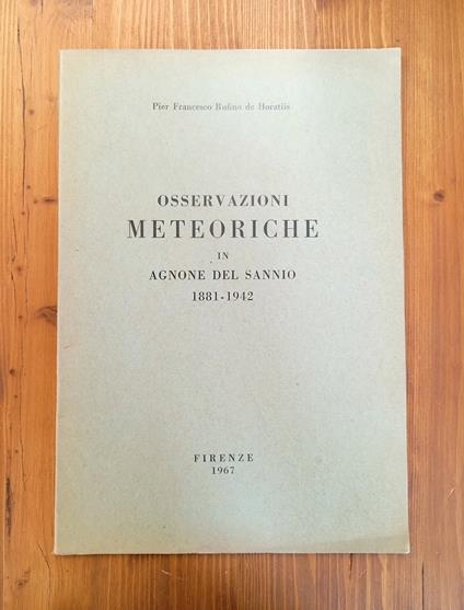 Osservazioni meteoriche in Agnone del Sannio, 1881-1942 - copertina