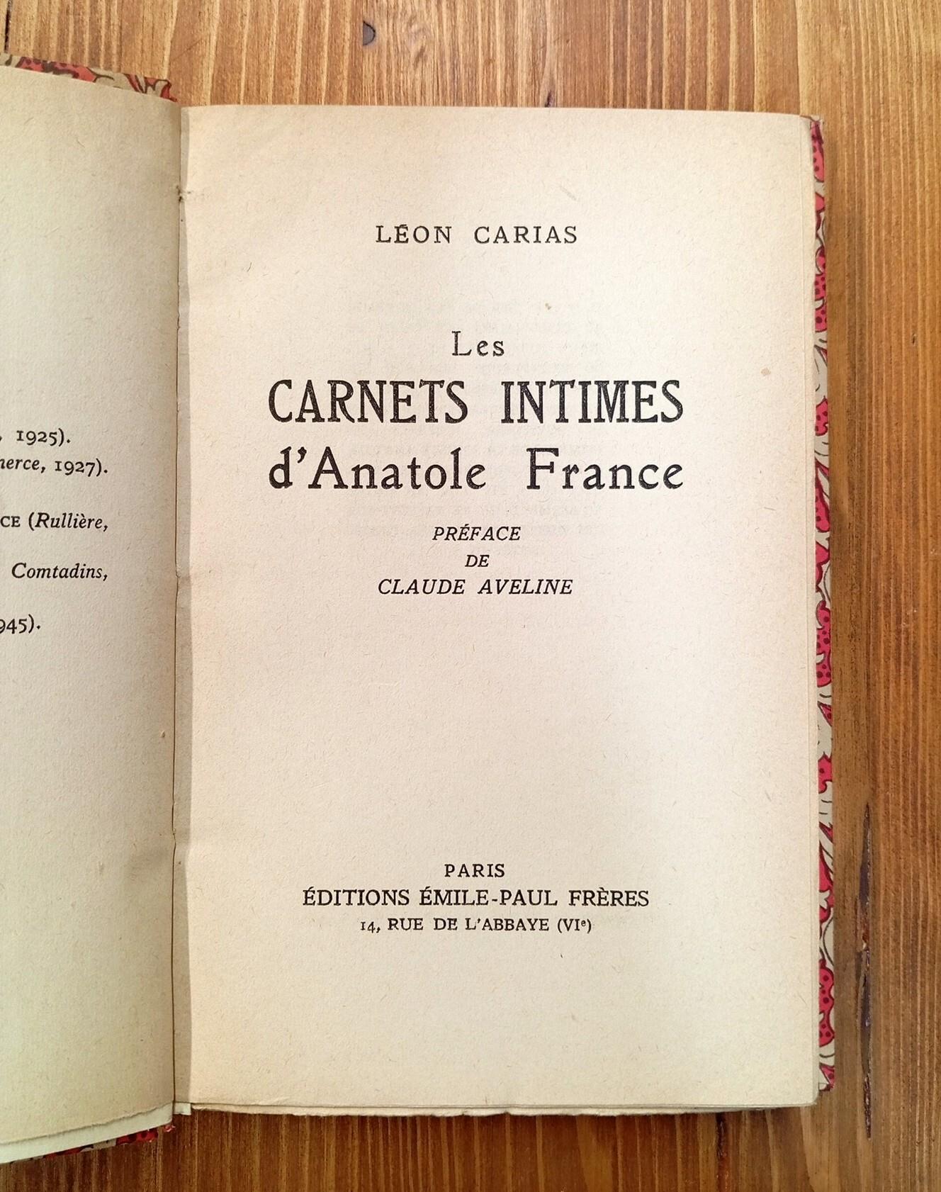 Les carnets intimes d'Anatole France