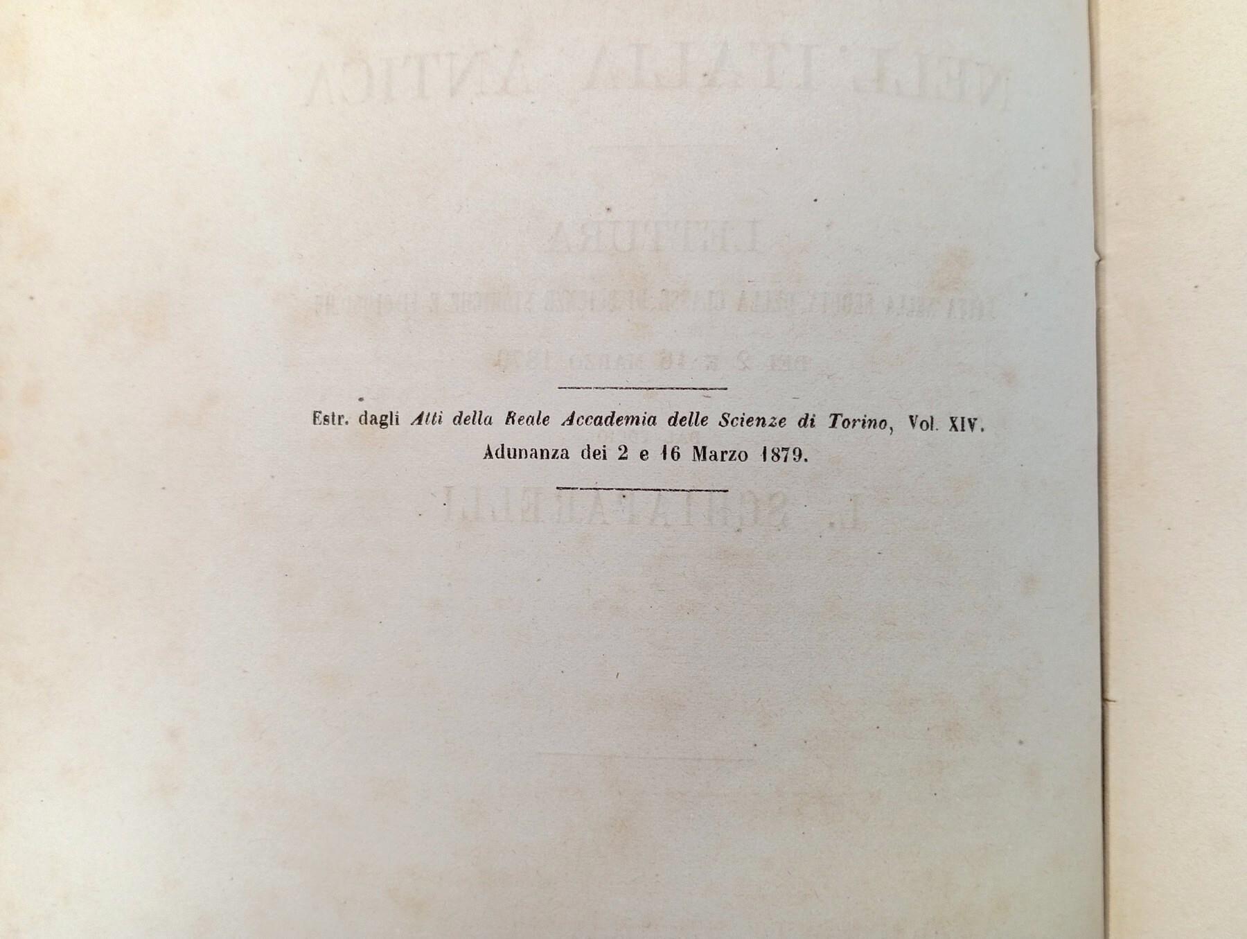I Pelasghi nell'Italia antica. Lettura fatta nella seduta della classe di scienze storiche e filologiche del 2 e 16 marzo 1879