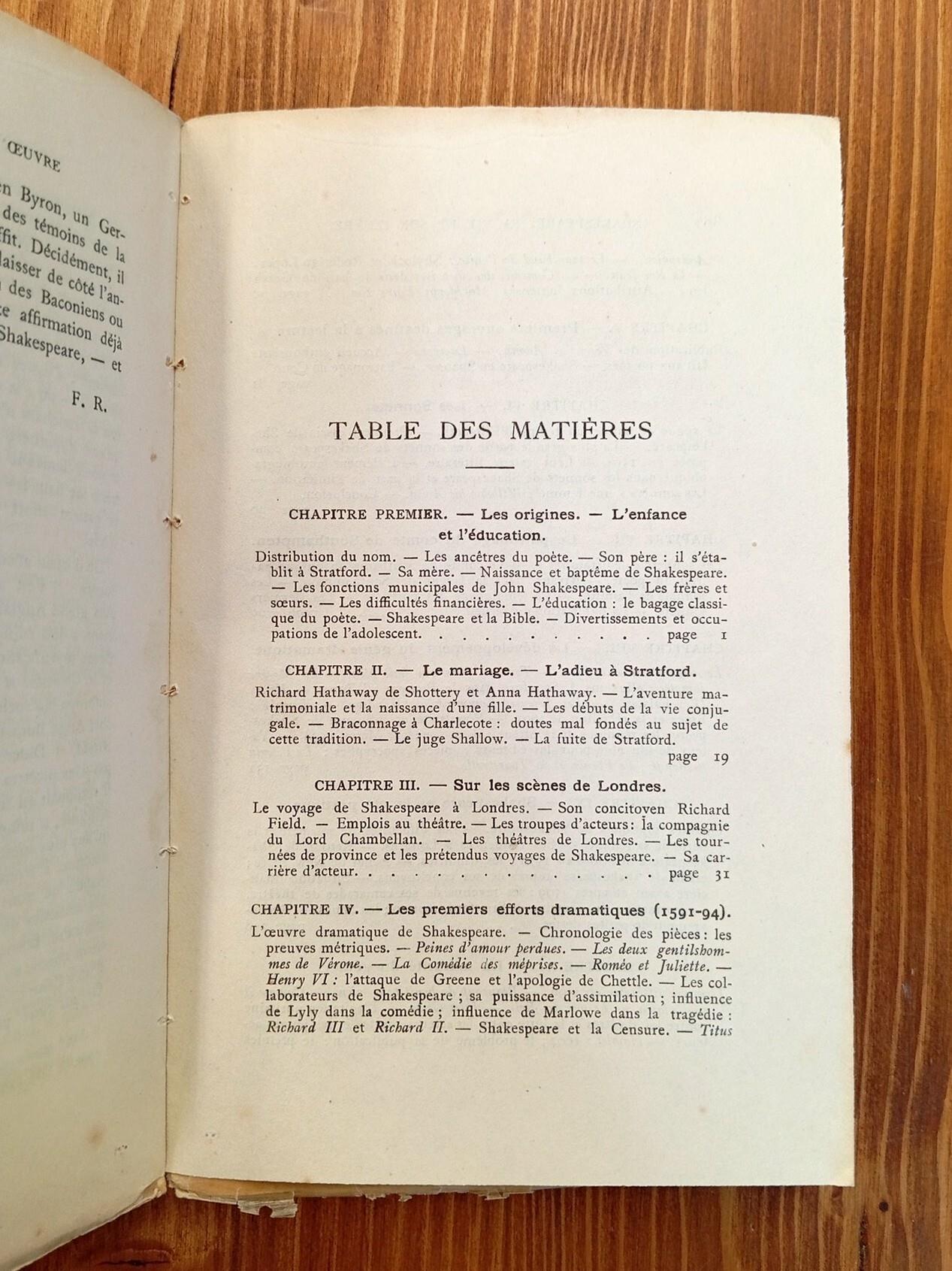 Shakespeare : sa vie et son oeuvre