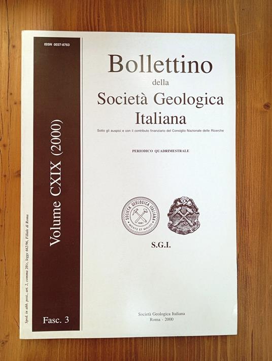 Bollettino della Società Geologica Italiana. Periodico quadrimestrale - Volume CXIX [119] (2000), fascicolo 3 - copertina
