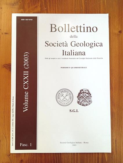 Bollettino della Società Geologica Italiana. Periodico quadrimestrale - Volume CXXII [122] (2003), fascicolo 1 - copertina