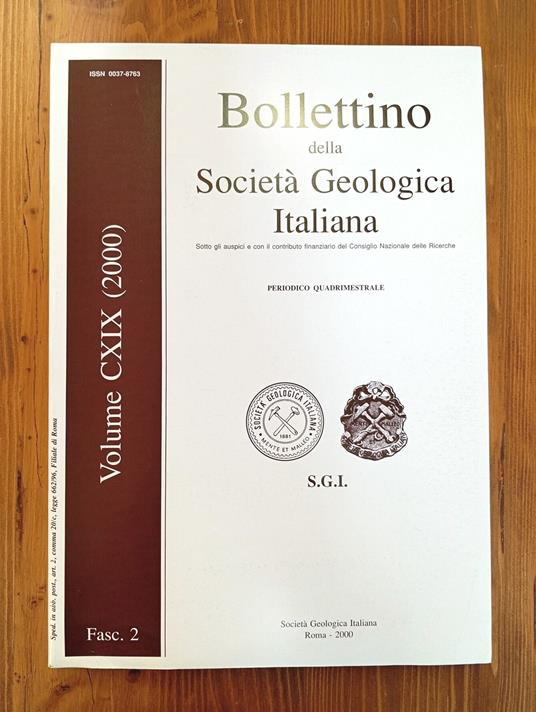 Bollettino della Società Geologica Italiana. Periodico quadrimestrale - Volume CXIX [119] (2000), fascicolo 2 - copertina