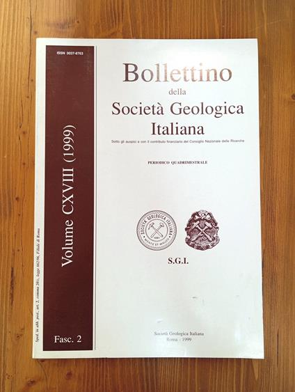 Bollettino della Società Geologica Italiana. Periodico quadrimestrale - Volume CXVIII [118] (1999), fascicolo 2 - copertina