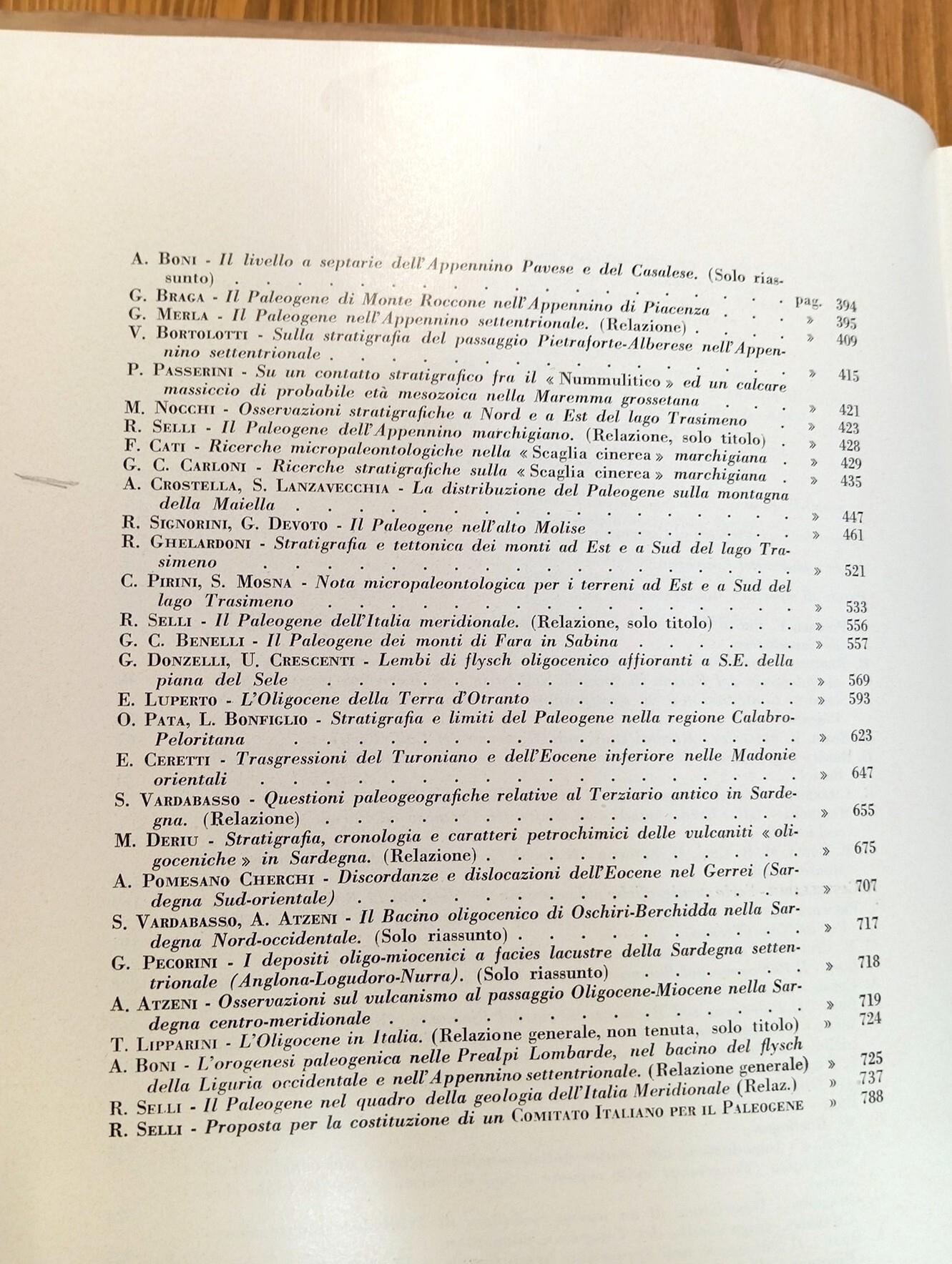 Atti del convegno sociale sul tema «Il paleogene in Italia». Roma 8, 9 e 10 Dicembre 1960